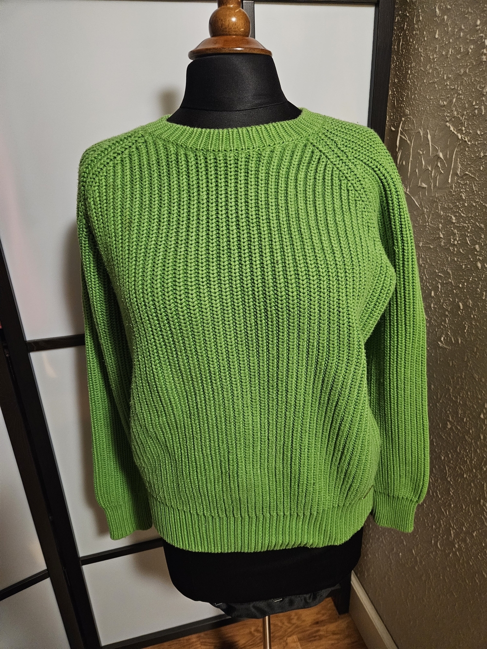 Vintage Michael Kors Lime Green Ribbed Knit Chunky Sweater
